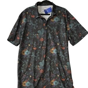 Apt. 9 Men's Performance Dark Floral Polo Shirt Size 3XLT NWT Golf , Active